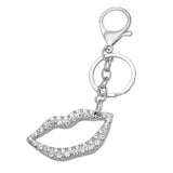 LIPS PENDANT METAL KEYCHAIN WITH DIAMOND BEZEL_CWAJE0960