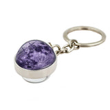COSMIC MOON CRYSTAL GLASS BALL KEYCHAIN PENDANT_CWMM0499