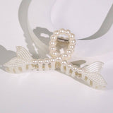 Chic Pearl Heart Claw Clip Minimalist Hair Grip