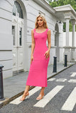 Square Collar Tight Fish Tail Extra Long Dress