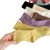 Women Solid Color Pile Socks Cotton Socks_Cwms0337