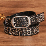 PUNK STREET HEAVY METAL CLAW STUD DIAMOND BELT_CWMM3932