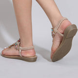 Woman Bohemian Style Gold Flat Sandal