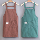 POLYESTER COTTON STRIPES APRON WITH POCKETS BULK_CWMM2038