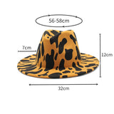 JAZZ HAT LEOPARD PRINT WOOLEN HAT WIDE BRIM HAT_CWAH2600