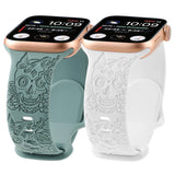 ENGRAVED CHECKERED SILICONE APPLE WATCH9 1 STRAP_CWASC1562