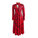 LONG SLEEVED HIGH WAISTED OVERSIZED PRINTED DRESS_CWDMD3711