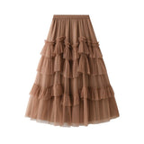 Tiered Tulle Patchwork Flared Maxi Skirt_Cwbms0388