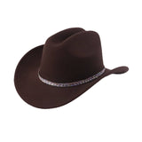 Unisex Ethnic Western Wide Brim Sun Cowboy Hat_Cwah3652