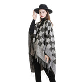 NEW WARM OUTERWEAR PLAID TASSEL SIMPLE SHAWL_CWMM2092