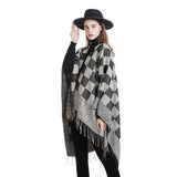 NEW WARM OUTERWEAR PLAID TASSEL SIMPLE SHAWL_CWMM2092
