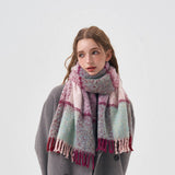 Wool Blend Plaid Tassel Winter Scarf For Women_Cwasc2367