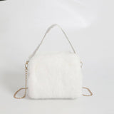 PLUSH TOTE HANDBAG SOFT CHAIN SHOULDER BAG_CUAB00582