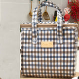 CHECKERED BENTO BAG LARGE CAPACITY CARRYING BAG_CWAB1728
