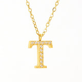FASHION 26 LETTER DIAMOND PENDANT NECKLACE_CWAJE0684