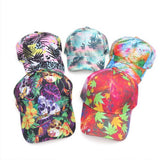 SKULL LEAF PRINT GRAFFITI BASEBALL CAP SUN HAT CWAH1549