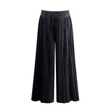 Velvet Pleated Pants Loose Straight Pants