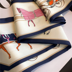 NARROW RIBBON ANGLED PRINTED SILK HEAD SCARF_CWASC1527