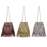 Women Snake Portable Fringe Bag_Cwab0797