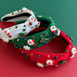 Christmas Pearl Satin Knot Headband Wide_Cwaha07596