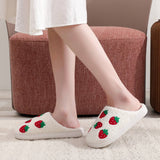 Warm Winter Strawberry Soft-Soled Cotton Slippers_Cwmm3057
