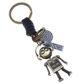 CREATIVE MOVABLE ROBOT COWHIDE KEYCHAIN_CWMM4707