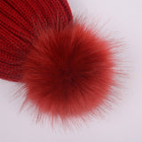 Fluffy Ball Simple Basic Knit Beanie_Cwah331