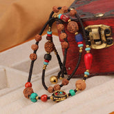 RETRO ETHNIC STYLE TURQUOISE MULTI LAYER BRACELET_CWAJE3977