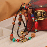 RETRO ETHNIC STYLE TURQUOISE MULTI LAYER BRACELET_CWAJE3977