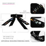 Velvet Bow Personalized Diamond Pearl Hairpin