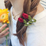 Alloy Flocking Tulip Hairpin Flower Grab Clip_Cwaha5997