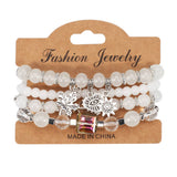 MULTI LAYERED MAPLE LEAF HEART PENDANT BRACELET_CWAJE2229