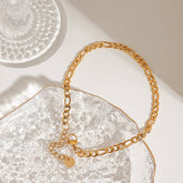 18K GOLD FIGARO CHAIN ANKLET STAINLESS STEEL_CWAJE4754
