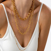 MULTI LAYERED BEAD NECKLACE WITH 18K GOLD PLATING_CWMM3674
