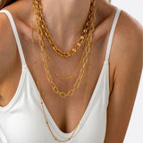 MULTI LAYERED BEAD NECKLACE WITH 18K GOLD PLATING_CWMM3674