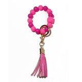 GLOW BEAD BRACELET KEYCHAIN NEON SILICONE WRISTBAND_CWAB5097