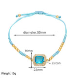 BOHEMIAN COLORED ZIRCON GEOMETRIC SQUARE BRACELET_CWAJE1041