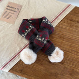 CUTE DOUBLE BALL WARM CHILDRENS KNITTED SCARF_CWASC2104