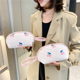 SEMICIRCULAR FLORAL SIMPLE PORTABLE COSMETIC BAG_CWAB4441