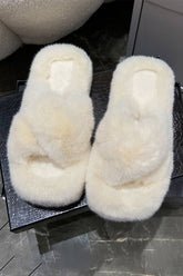 CROSS STRAP FLUFFY BEDROOM SLIPPERS_CWSHS0226
