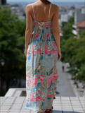Bohemian Checkered Strappy Sundress – Resort Vacation