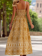 Cascais Bohemia Tropical Palm Strappy Sundress ??Lightweight Summer Dress