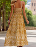 Cascais Bohemia Tropical Palm Strappy Sundress – Lightweight Summer Dress