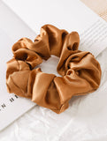 Satin fabric scrunchies simple and versatile hair tie_CWAHA0343