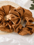Satin fabric scrunchies simple and versatile hair tie_CWAHA0343