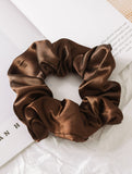 Satin fabric scrunchies simple and versatile hair tie_CWAHA0343