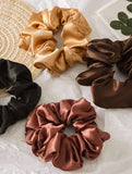 Satin fabric scrunchies simple and versatile hair tie_CWAHA0343