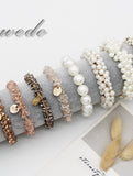 Beaded Faux Pearl Hair Tie Bracelet for Women_CWAHA07389
