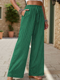Simple high-waist loose pleated wide-leg pants