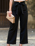 Black casual cropped trousers